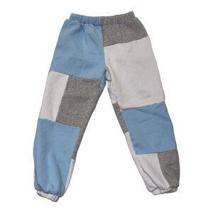 Rozave Patchwork Joggers - Light Blue, Gray, and White